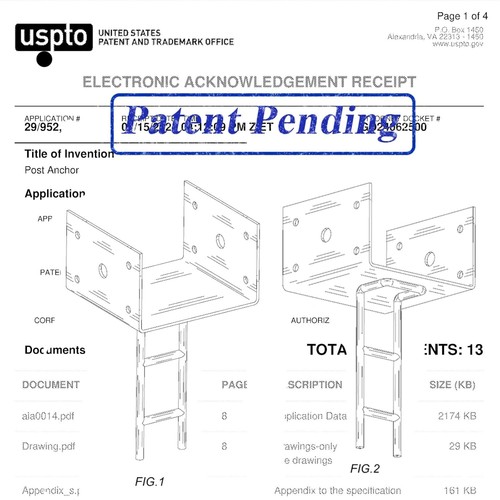 Pack U Shape Post Anchor 4"x 4" Post Base for Concrete Galvanized 4"x 4" 4 Pack - Picture 6 of 10