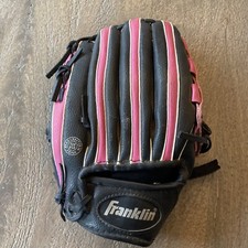 Franklin 22363 10.5" Youth Right Hand Baseball Glove Pink/Black Shok Zorb