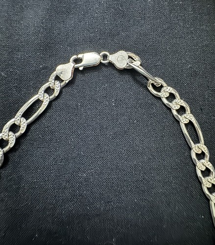 925 Italy Sterling Silver Mens Figaro Necklace Link Chains 18” $80 - Picture 4 of 6