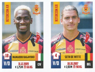 369 MAMADOU BAGAYOKO / DE WITTE # BELGIUM KV.MECHELEN STICKER PRO LEAGUE 2019