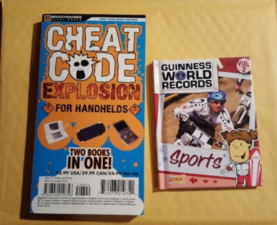 Lot of 2 books-BradyGames Cheat Codes & Guinness World Records sports, Sonic 