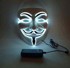 Mask Halloween LED Light Cosplay Costume Scary Party Purge Neon Face Mask Lot