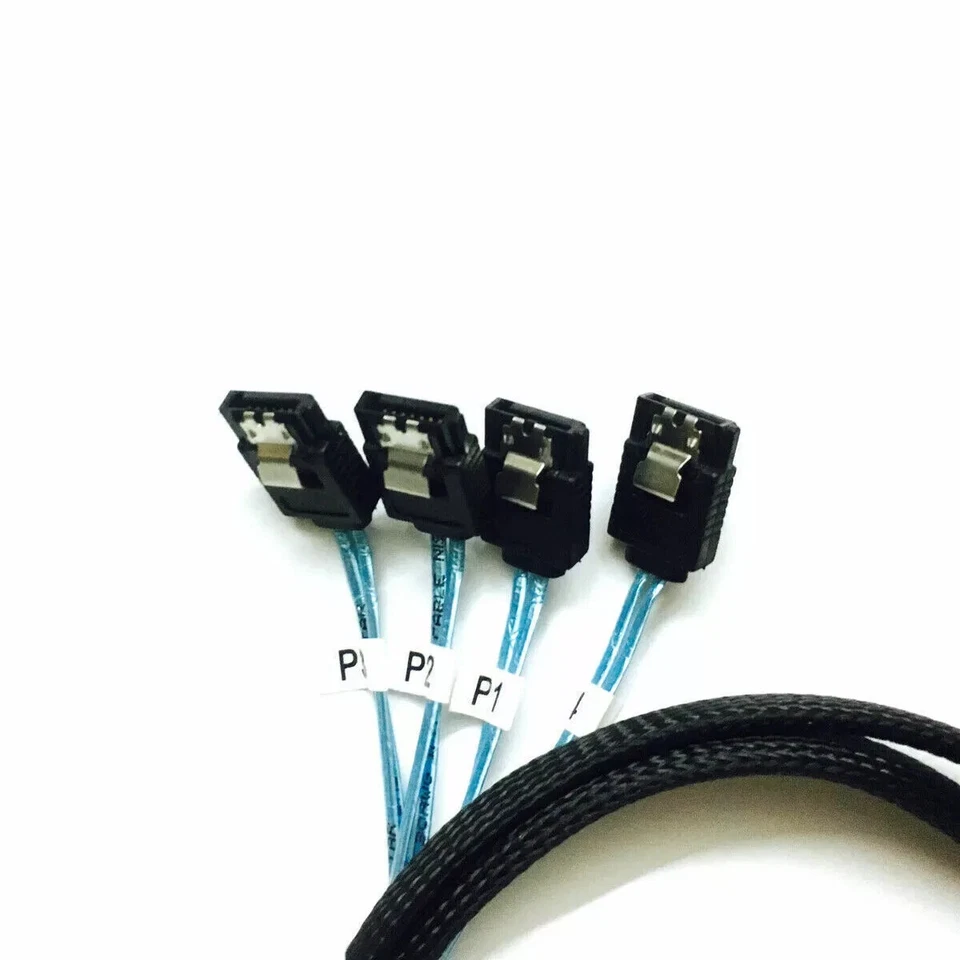 Mini SAS SFF-8087 36Pin to 4 SATA 7PIN HD Splitter Breakout Cable Connector 1M - Image 2 of 3