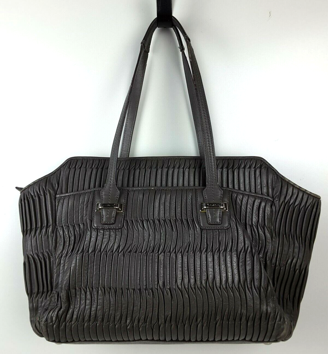 Coach Taylor Gathered Leather Alexis Carryall Tote F25252 Grey 