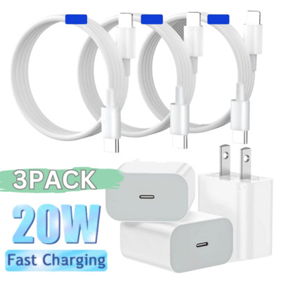 3x Lot 20W Super Fast Charger Type C For iPhone 14 13 12 11Pro Max Xs XR 8Plus