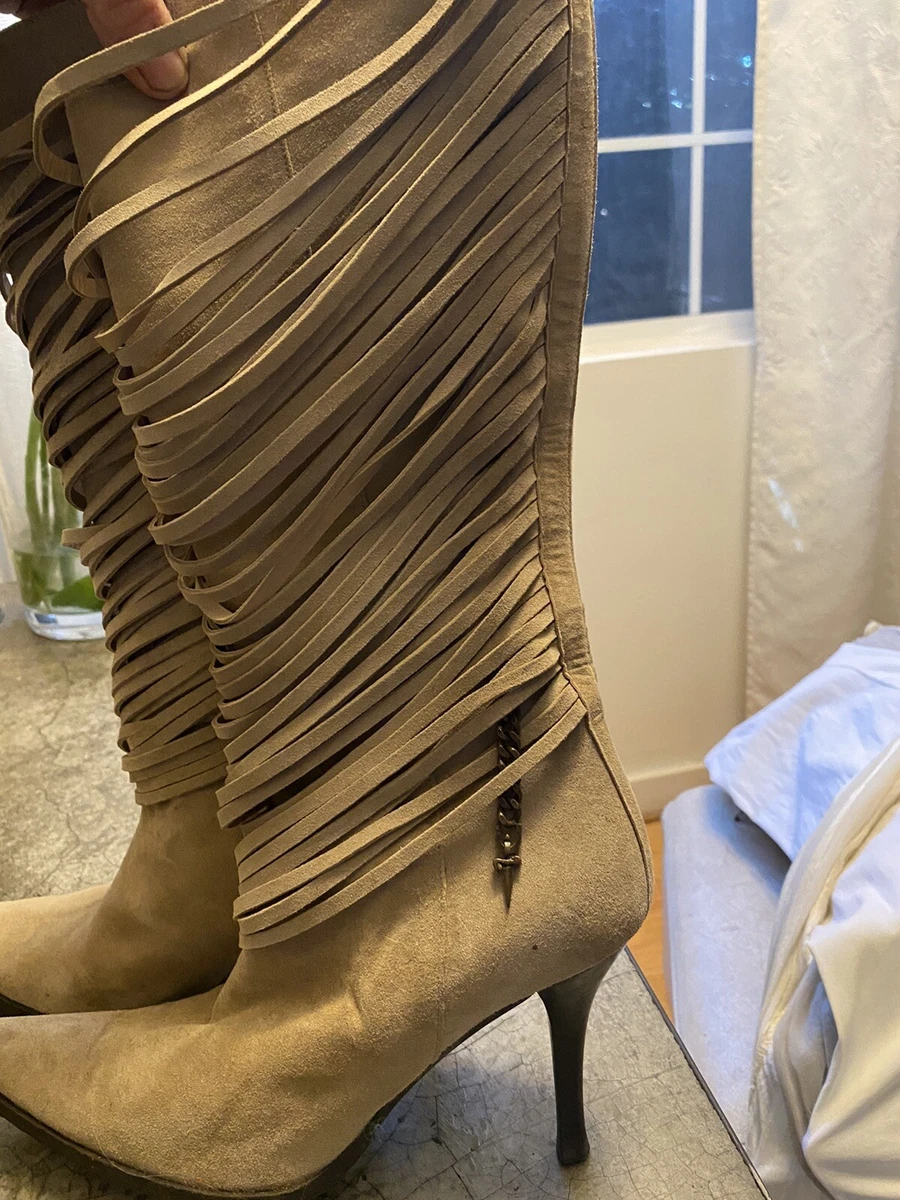 boots women suede Cesare Paciotti Italy Fringes size 38 eBay