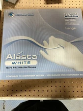 Dash Medical Alasta White Nitrile Exam Powder Free Gloves, Large, 1000/cs