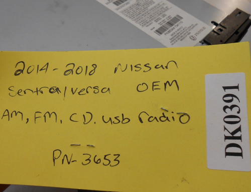 2017 Nissan Sentra 4 Doors Receiver Radio Audio USB 281859MC1A DK0391 - Bild 8 von 8