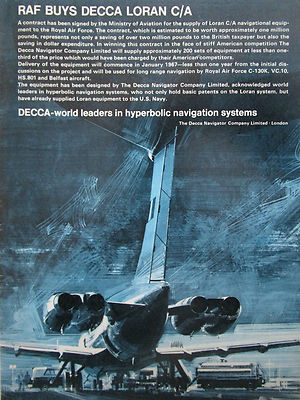 8/1966 PUB DECCA NAVIGATOR LORAN C/A ROYAL AIR FORCE VC-10 NAVIGATIONSSYSTEM AD