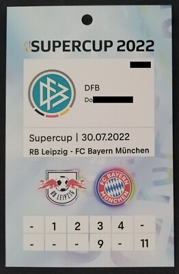 TICKET Akkreditierung 1 2 3 4 DFL Supercup 30.7.2022 RB Leipzig - Bayern München