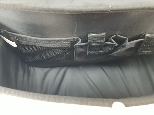 TRANS IT Bicycle 14" Pannier Messenger Bag Bar Hooks Water Resistant Reflective - Picture 7 of 11
