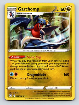 Stage 2 Garchomp HP 160 Sonic Slip Ability Dragonblade Attack Yellow