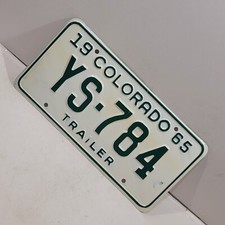 1965 Colorado Trailer Expired License Plate YS-784 Man cave BAR