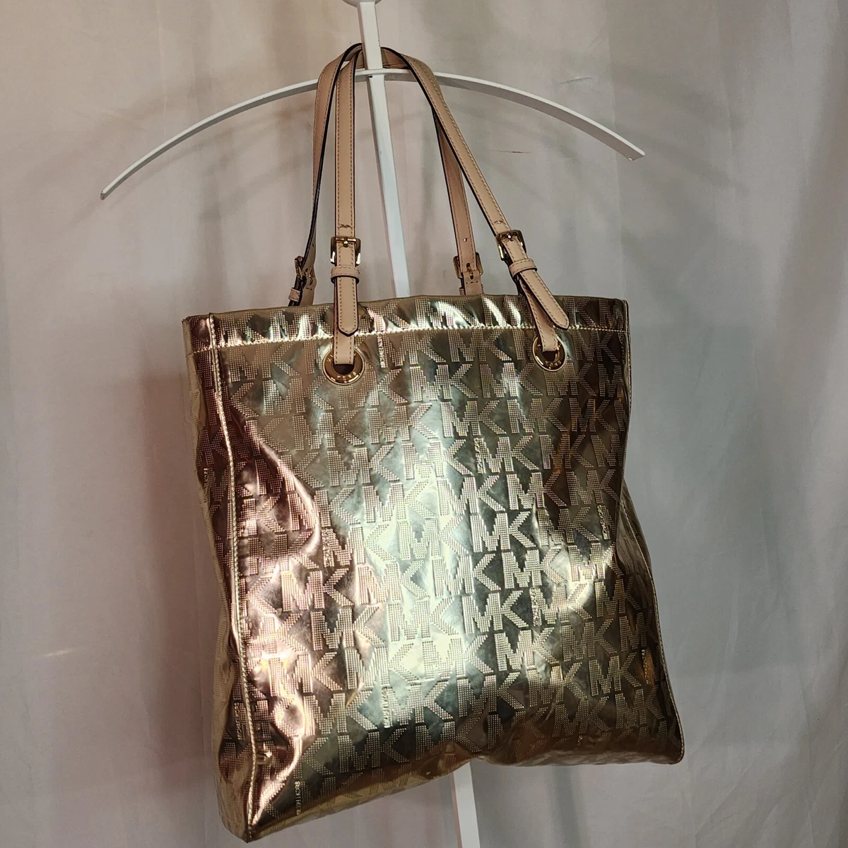 Gold Rhinestone Mirror Metallic Mini Handbag