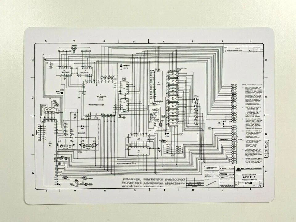 Apple 1 PCB Motherboard Replica | ENIG GOLD PLATED | Incl. All Manuals - Bild 4 von 4