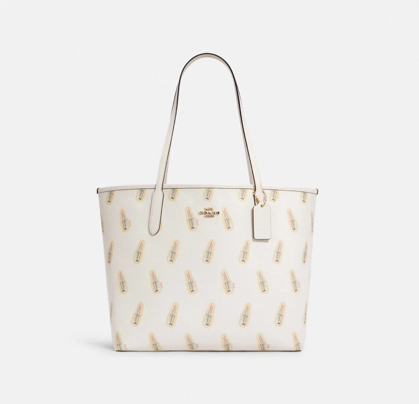 BORSA DONNA COACH STAMPATA CON STAMPA ROSSETTO NUOVA CON ETICHETTE BORSA BORSETTE AUTENTICA