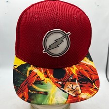 The Flash Baseball Cap Snapback. Red Mesh. The Flash on Bill.