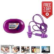 Reusable Silicone Waterproof Ear Plugs for Sleeping, Swimming, Work 200 Pair Box