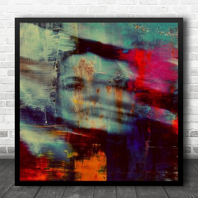 Gemälde Portrait Filter Farbe Gesicht Textur Malerisch Rot Quadrat Wandbild Druck
