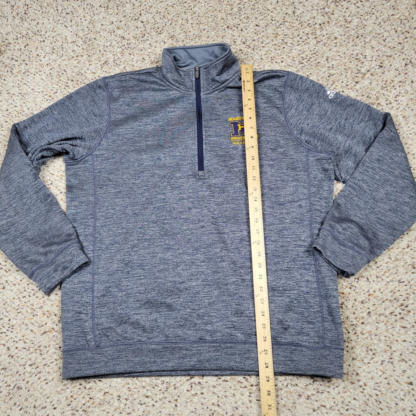 VETEMENTS Adidas Maglione Uomo XL Grigio Quarto Zip Felpa Pullover Atletico Marquette