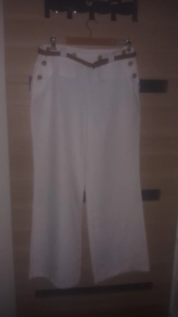 Pantalon en lin BLANC Caroll T42 article neuf fine ceinture