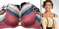 PACK OF 6 pcs BRAS, UNDERWIRE LACE Push Up Bra CUP SIZE 34-44 B C D NEW 99010