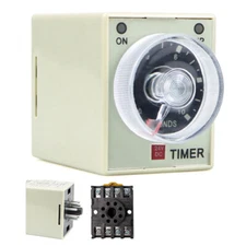 Power On Time Delay Relay Timer 12V 24V 110V 220V 380V 0-60S 0-60M 8 Pin + Base