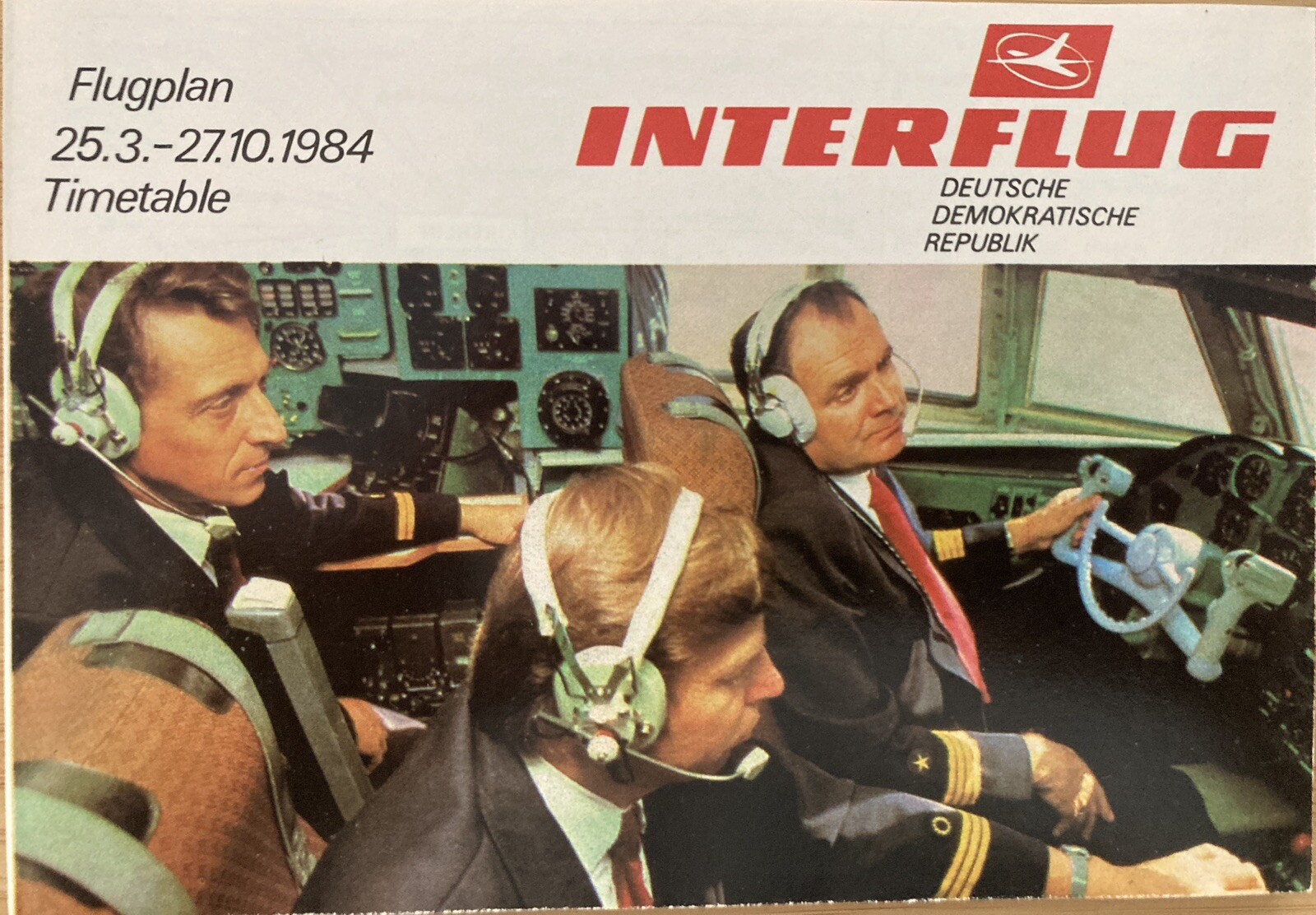 INTERFLUG AIRLINES TIMETABLE SUMMER 1984 IL18 IL62 ROUTE MAP SEAT CHART ...