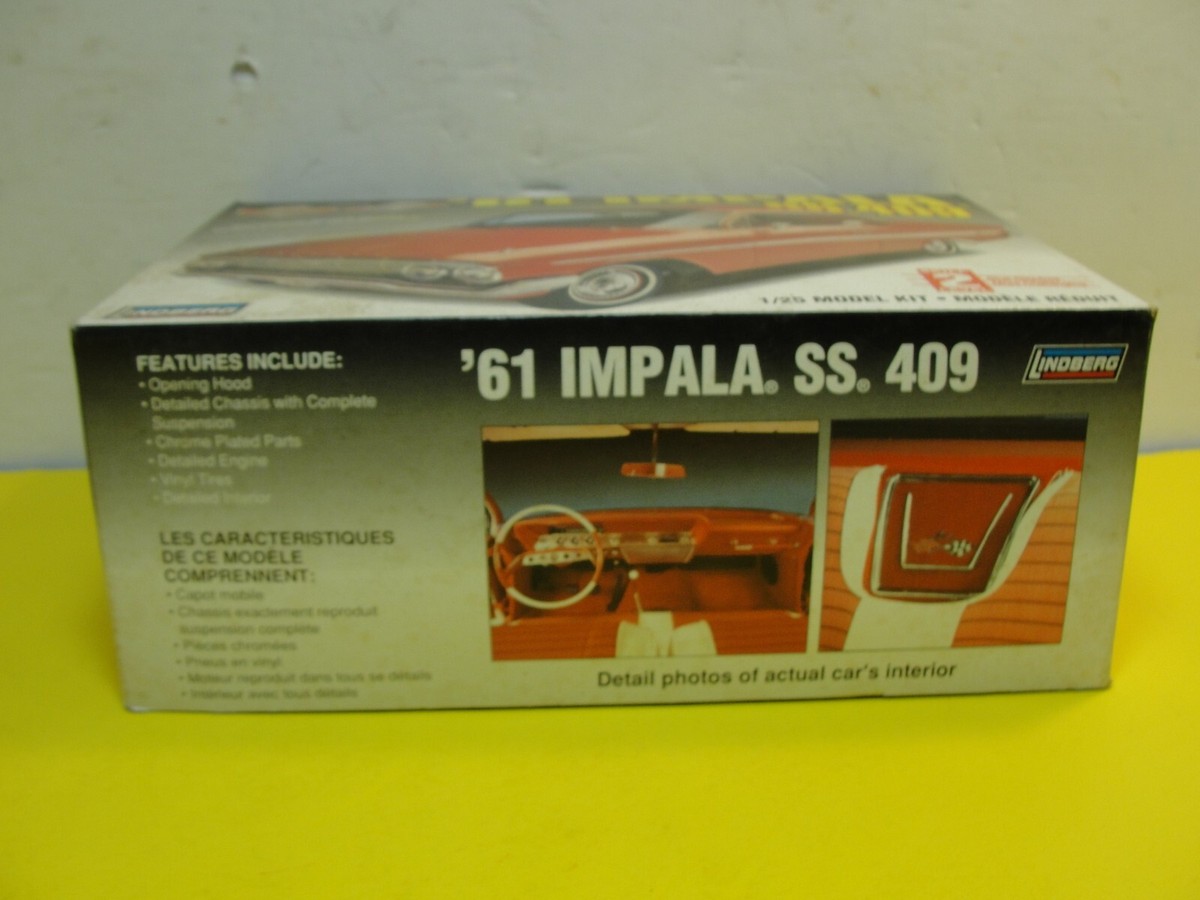 LINDBERG '61 IMPALA SS 409 1/25 SCALE MODEL KIT #72163 | eBay