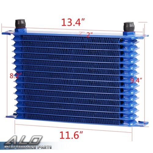 Universal 15 Row 10AN Aluminum Engine Oil Cooler +7" Fan + Filter Adapter Kit - Picture 2 of 9