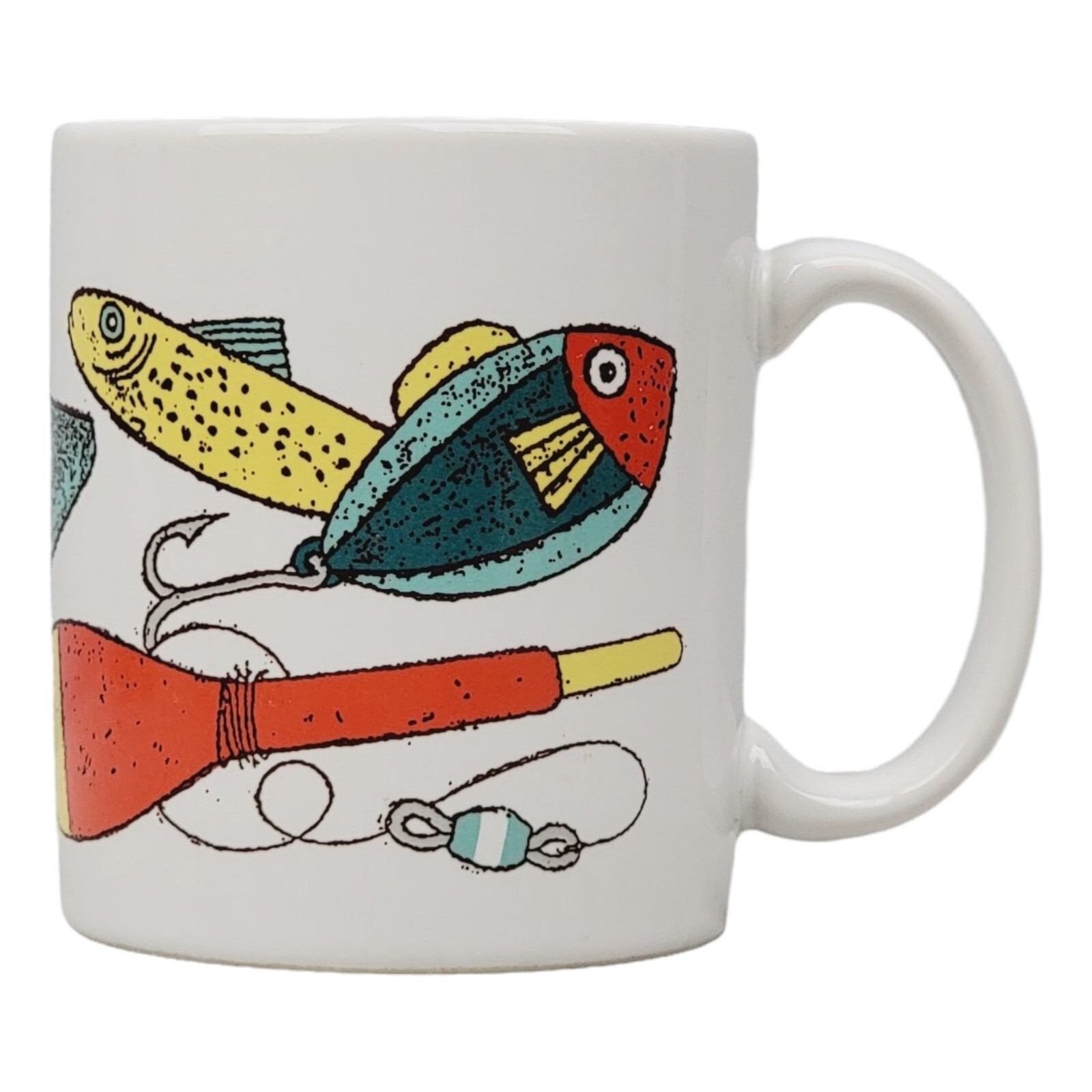 Vintage Hallmark Fishing Lure 12 oz Ceramic Coffee Mug Collectible