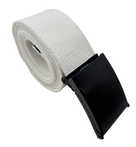 Unisex High Quality Canvas Fabric Webbing Belt Black Buckle Army Style - Picture 57 of 184