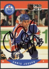 Chris Joseph #443 signed autograph auto 1990-91 Pro Set Card Hockey Card