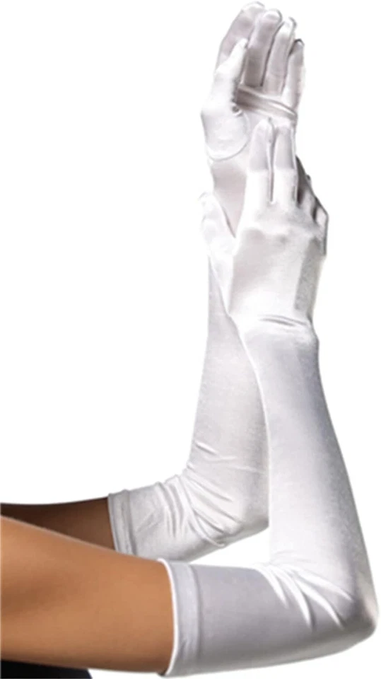 BEFATE Satin Opera GLOVES WHITE Long Evening Party Fancy Flapper Costume ULTRAFEMME UK