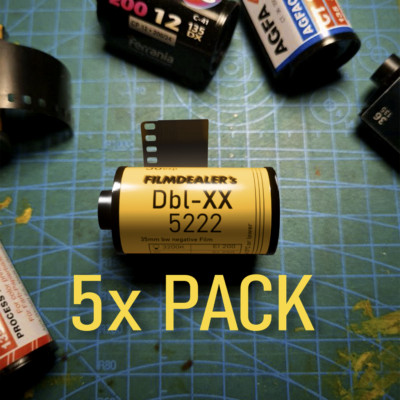 5X Fresh Filmdealer's Dbl-XX, 35mm 5222 Film, Double-X Tmax, Tri-X HP5, BwXX 