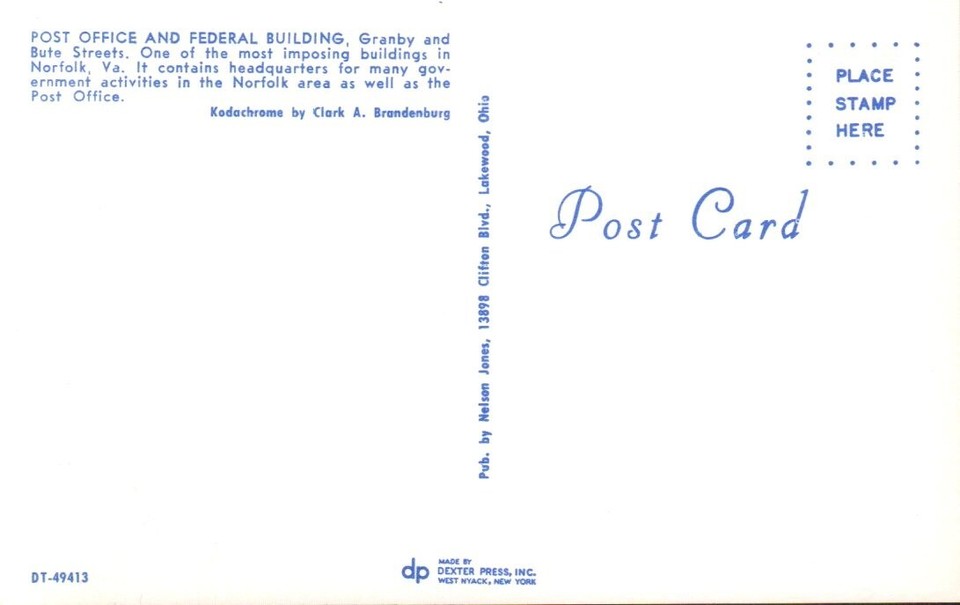 Postcard Post Office & Federal Building, Norfolk, Virginia 1347 eBay