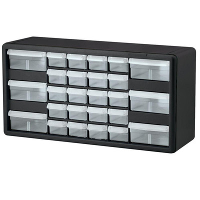 Akro-Mils 10126 26 Drawer Plastic Parts Storage Hardware And Craft Cabinet, 20-Inch By 10-1/4-Inch By 6-3/8-Inch, Black (716184313286)