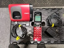 VTech CS6719-16 Red Cordless Phone with Charging Cradle Base