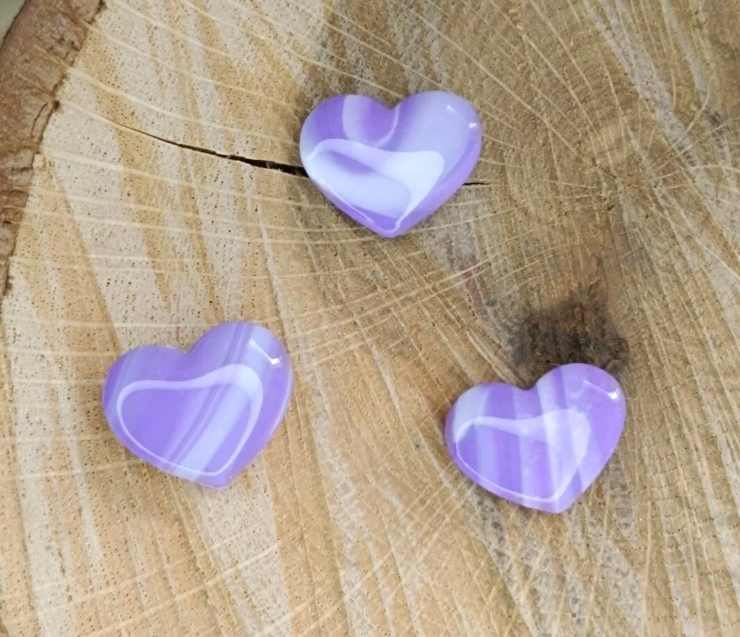 Magnet Set 3 Stück, Kühlschrankmagnet, Herz, Lila, Weiß, Abstrakt, Süß, DIY