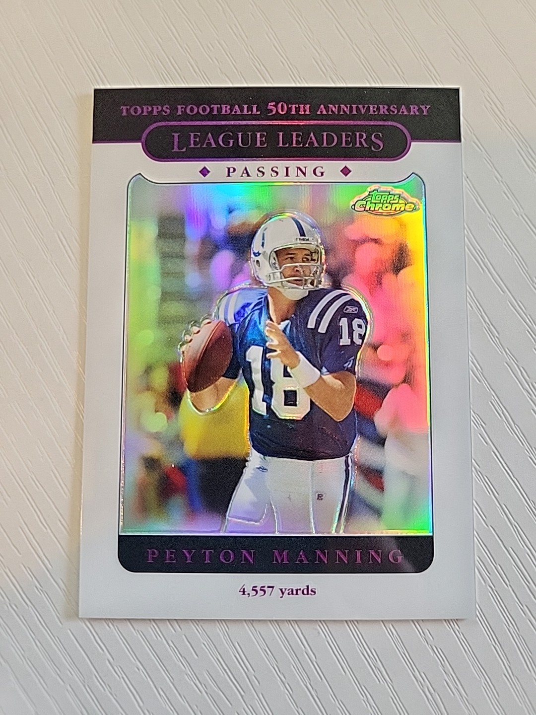 2005 Topps Chrome Refractor - Peyton Manning #153 League Leaders Passing