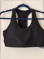 GAPFIT Women's Sports Bra Low Support Black Removable Cups Large New NWT