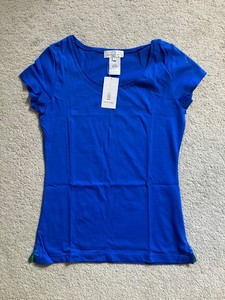 NWT Jacadi Mademoiselle Blue Short Sleeve Tee Size Medium Original Retail $49