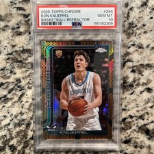 2025 TOPPS CHROME BASKETBALL REFRACTOR #254 KON KNUEPPEL ROOKIE RC PSA 10