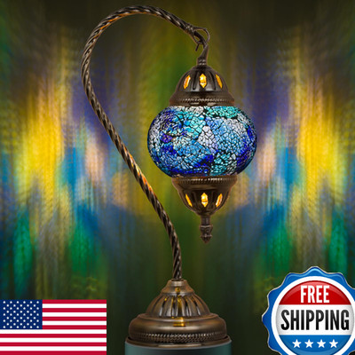 Marrakech Vintage Morrocan Lamp with Tiffany Style, Handmade Turkish Table Lamp 