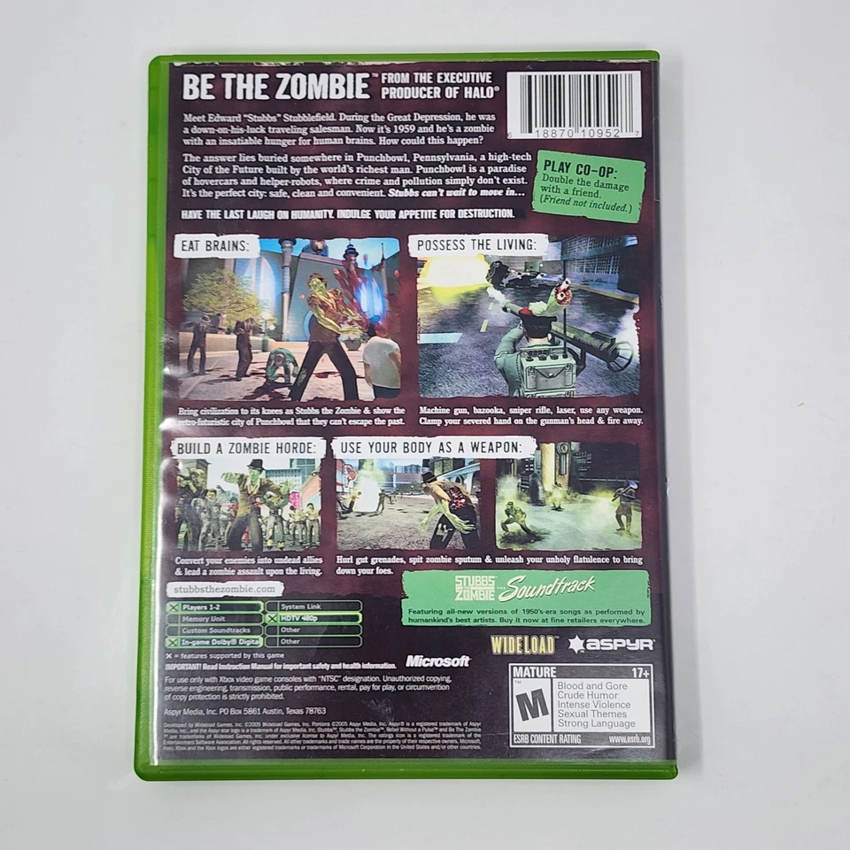 Stubbs the Zombie in Rebel Without a Pulse (Microsoft Xbox) CIB - Tested - Image 3 of 4