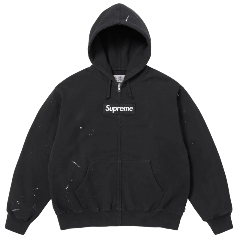 Supreme MM6 Maison Margiela Box Logo Zip Hoodie Black Size M