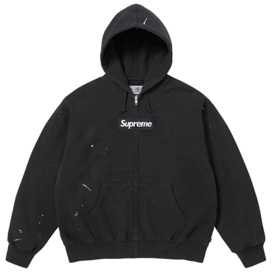 Supreme MM6 Maison Margiela Box Logo Zip Hoodie Black Size M