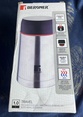 BERGNER Reise Vakuum Lebensmittel Behälter Edelstahl Polypropylen Silber 1000ml