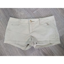VTG Y2K Abercrombie Fitch Sz 2 Micro Shorts Khaki Stretch Preppy It Girl