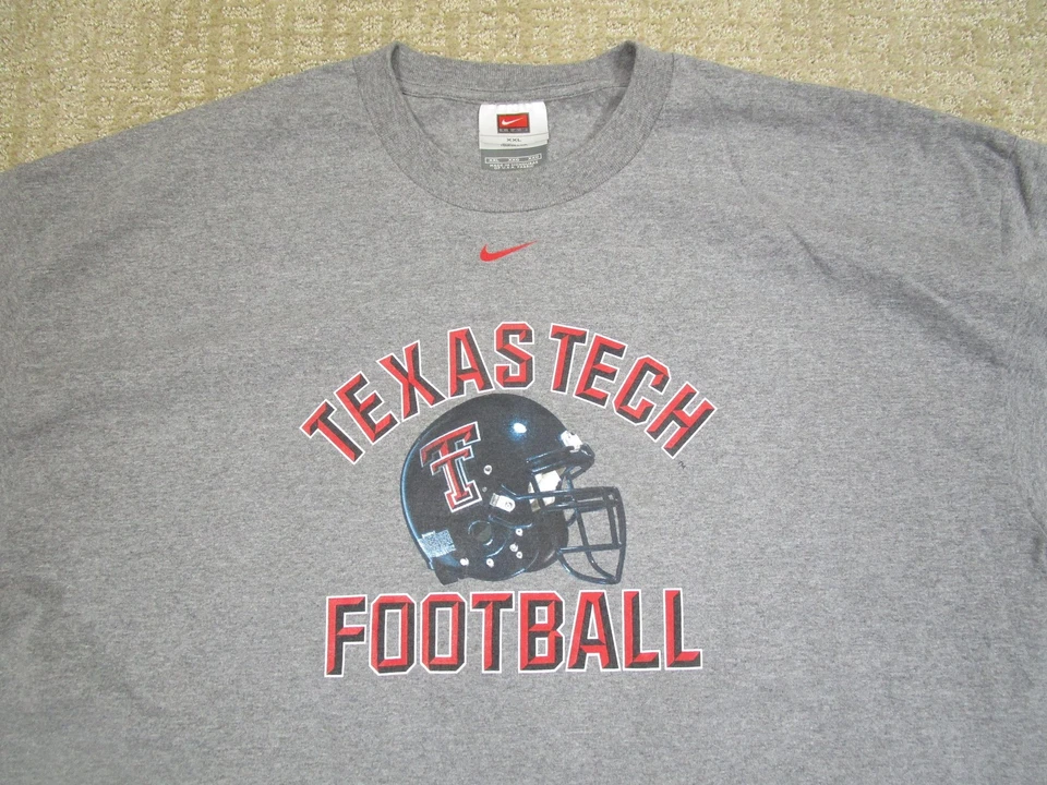 Texas Tech Red Raiders Shirt Mens 2XL Gray NCAA Football Nike T-Shirt Tee Helmet - Image 2 of 4